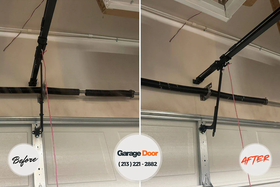 Before and after: garage door repair Fruitland, NC